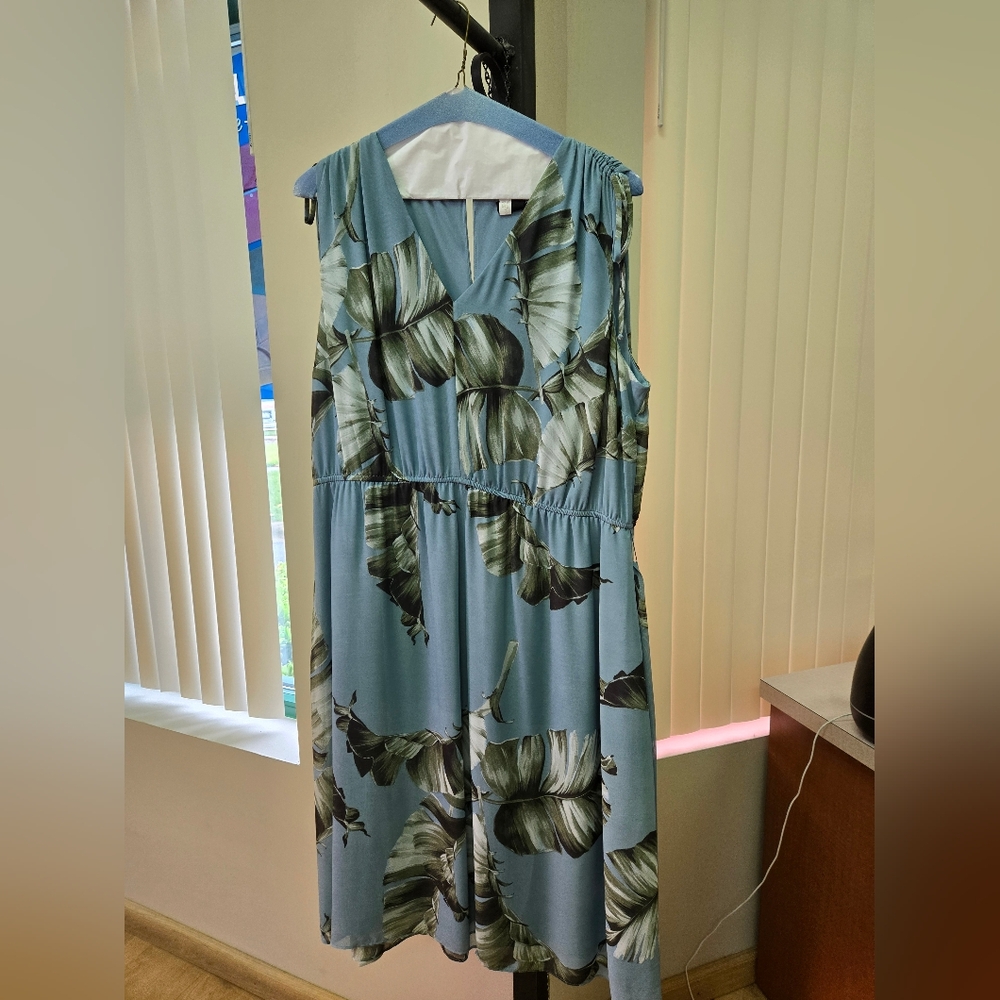 Lane Bryant Green and Blue Sleeveless Sundress